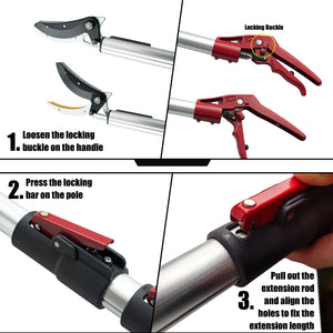 FLORA GUARD 4.6-10ft Extendable Tree Pruner for Cutting up to 1" Diameter