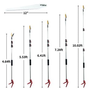 FLORA GUARD 4.6-10ft Extendable Tree Pruner for Cutting up to 1" Diameter