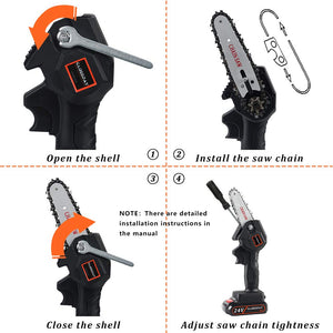 4-Inch Cordless Electric Portable Chainsaw